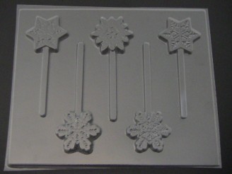 269 Snowflake Chocolate or Hard Candy Lollipop Mold